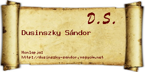 Dusinszky Sándor névjegykártya